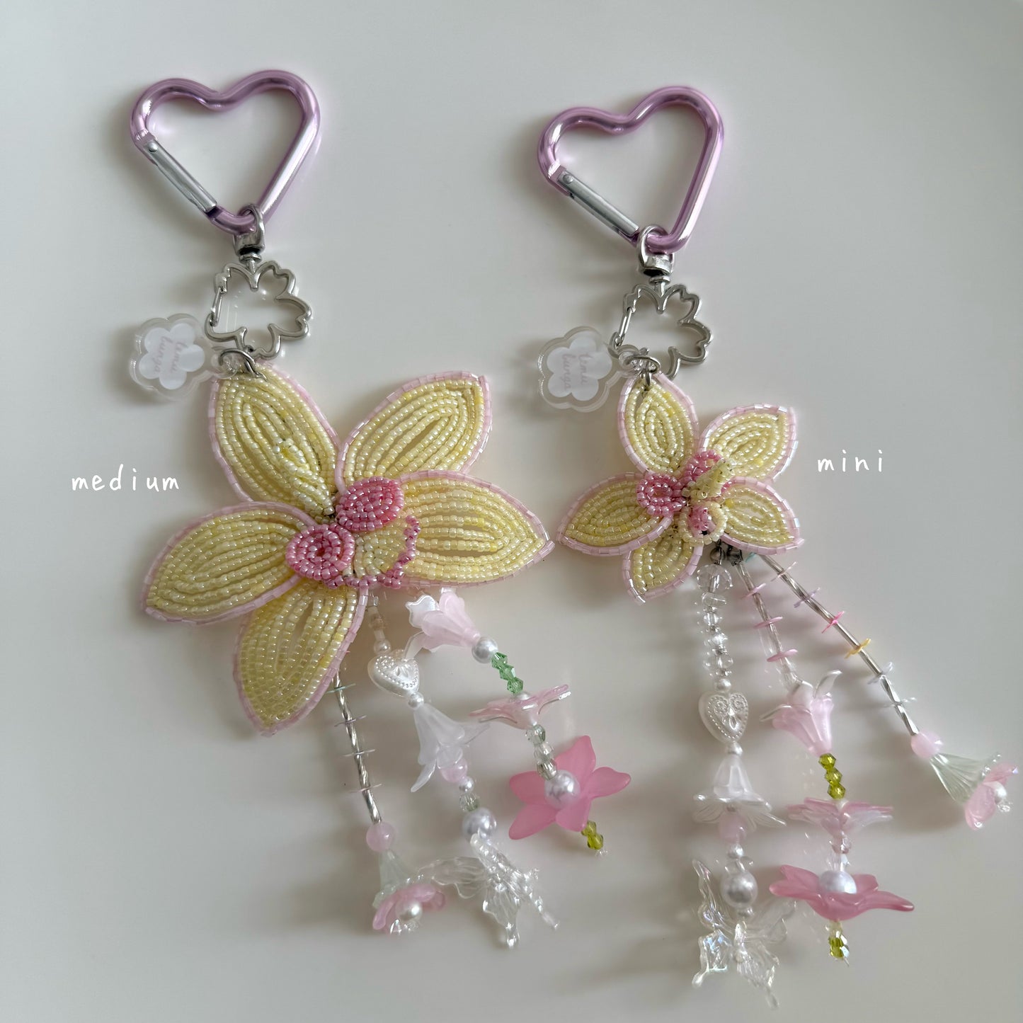 Mini Beaded WildFlower Bag Charm