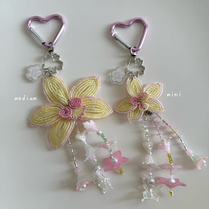 Mini Beaded WildFlower Bag Charm