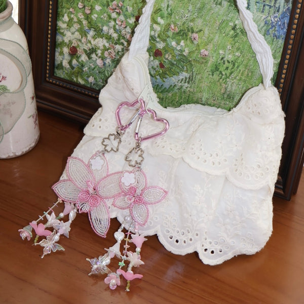 Medium Beaded WildFlower Bag Charm hover