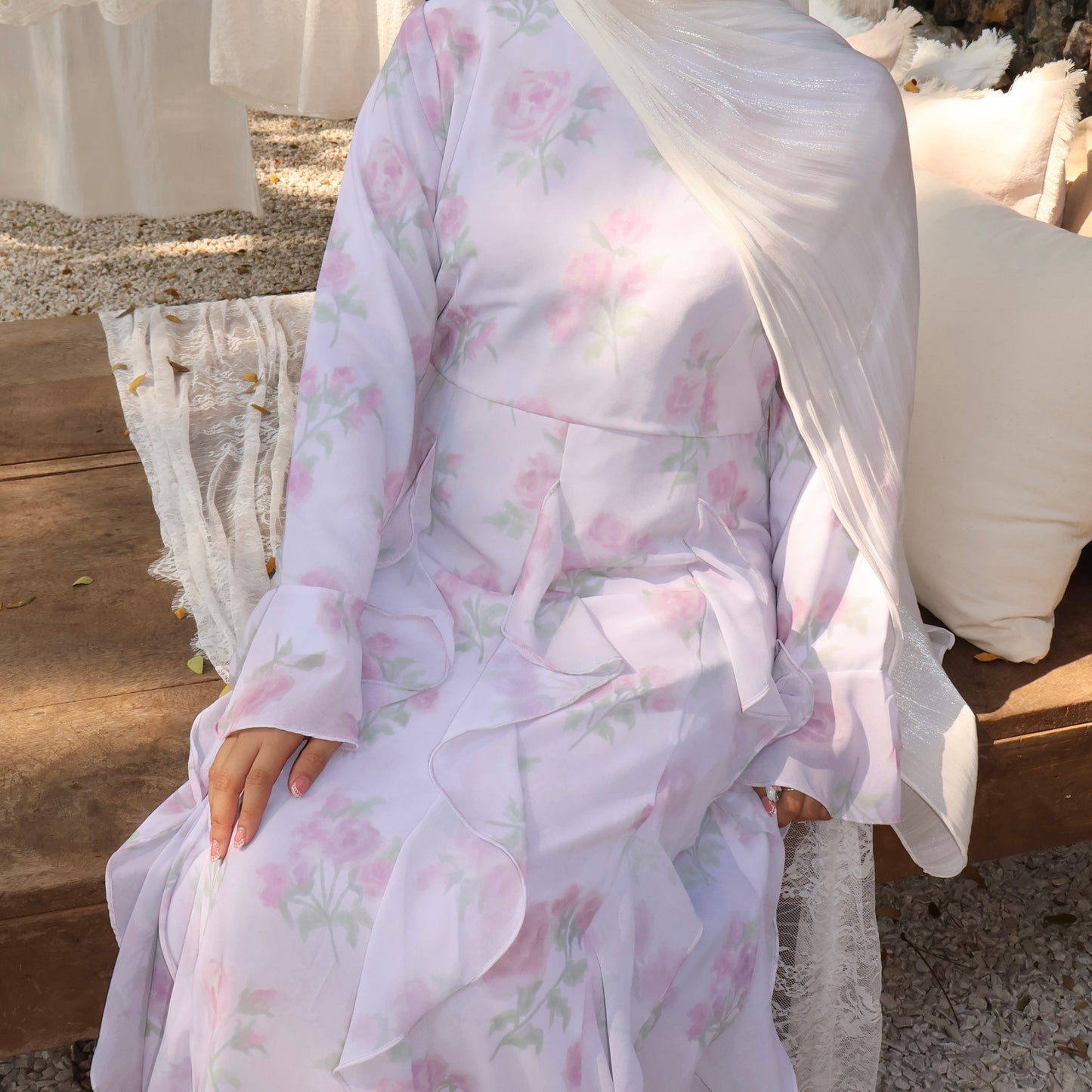 Dear Sekuntum Ruffle Flower Dress