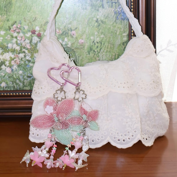 Mini Beaded WildFlower Bag Charm hover